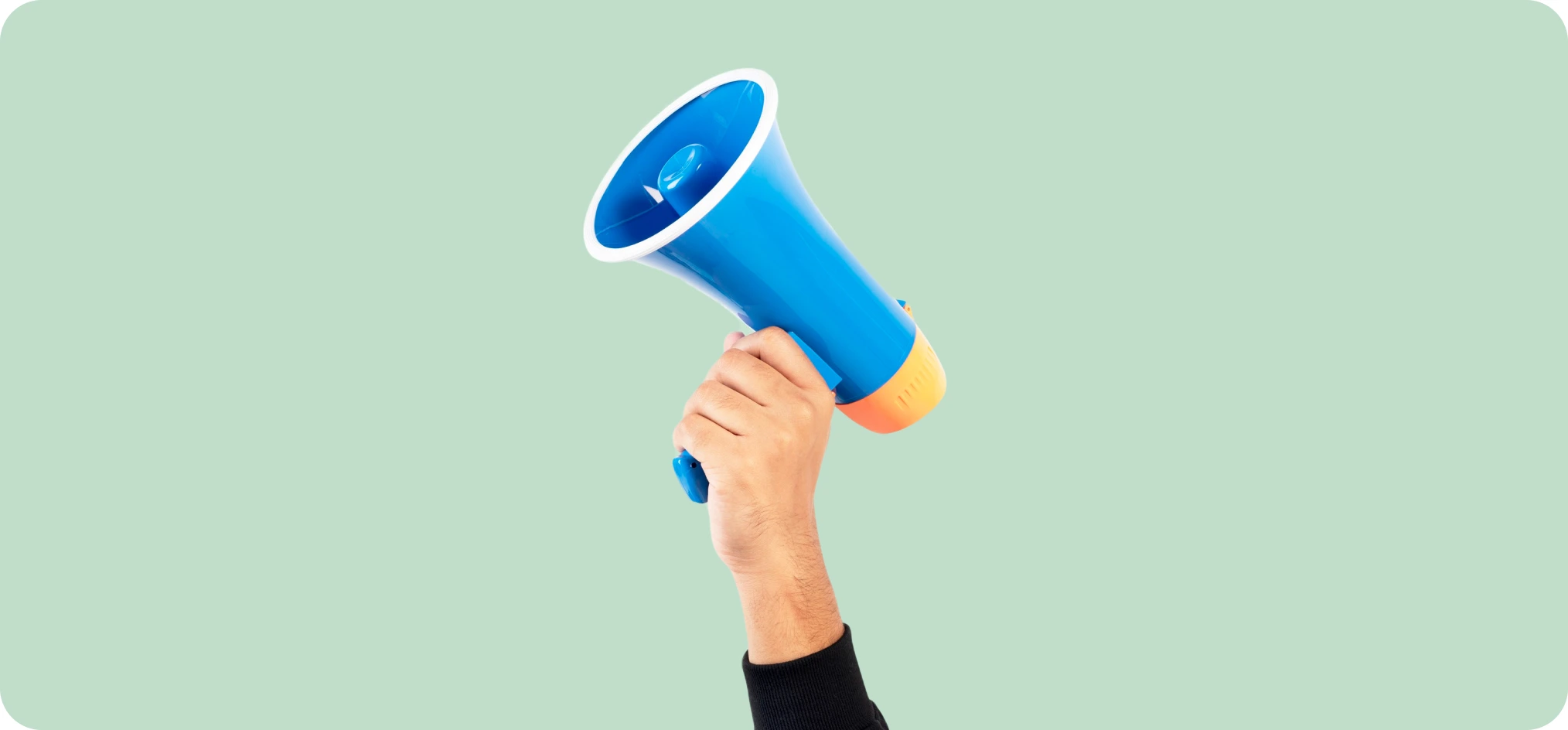 full-service-marketing hand holding a megaphone.