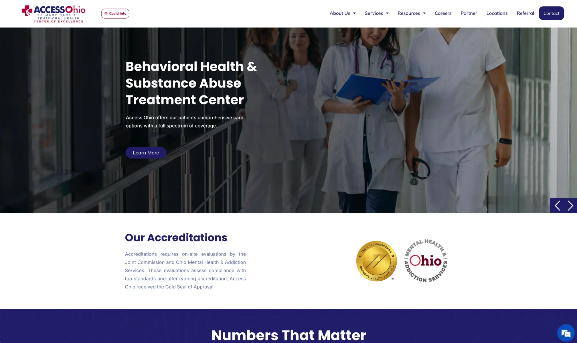 access-ohio-website-uplancer-work hero section of access ohio home page.